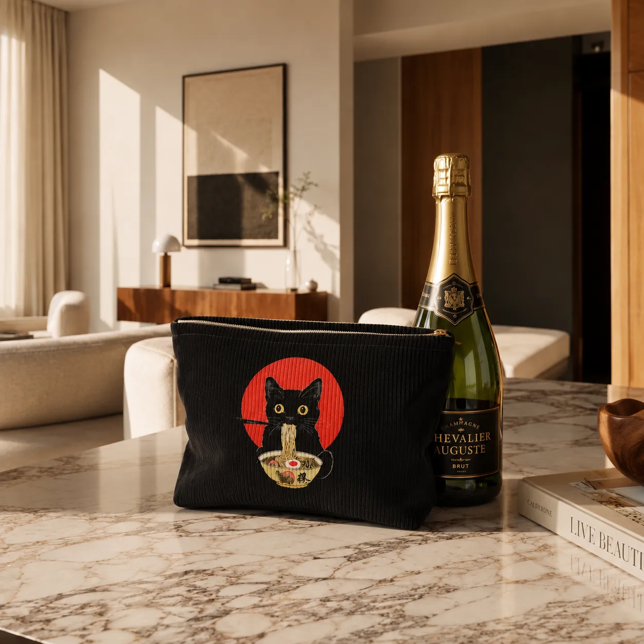 Amour de Chat 2 pochette maquillage chat ramen rouge