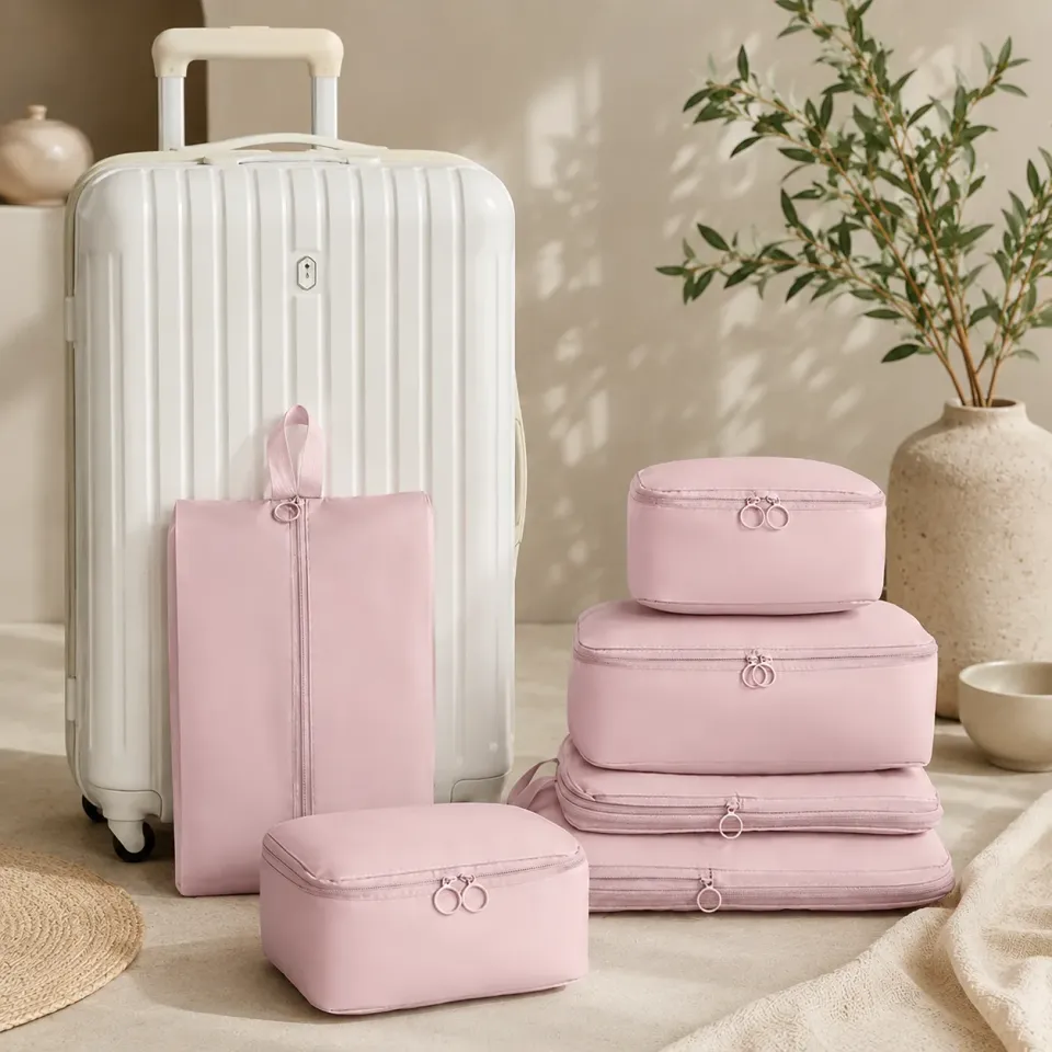 Zen Bagage Compress-chic set 6 cubes rangement compression