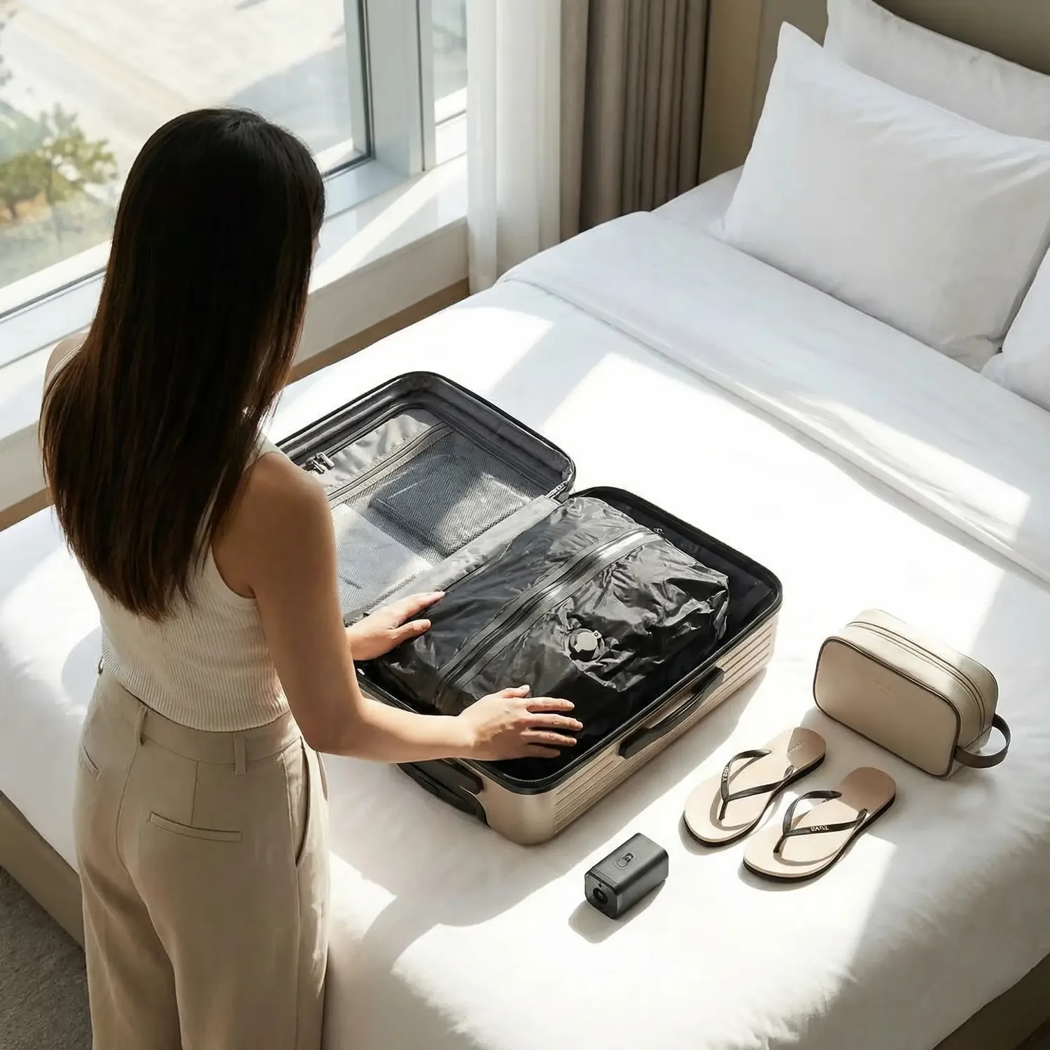Zen Bagage Ultra-Compact sac sous vide 34 L compression
