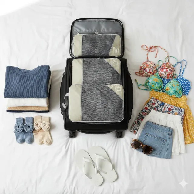 Zen Bagage ZenVoyage Organizer lot 6 sacs valise compression