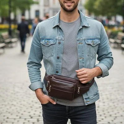 Zen Bagage Pratique Tendance sacoche banane homme cuir PU
