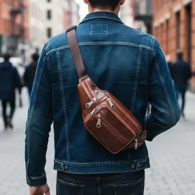Zen Bagage Pratique Tendance sacoche banane homme cuir PU