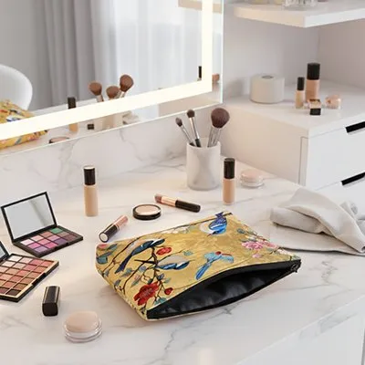 Zen Bagage Trésor Doré Compact trousse maquillage floral